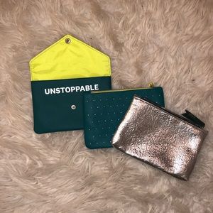 3 pack Ipsy makeup bags